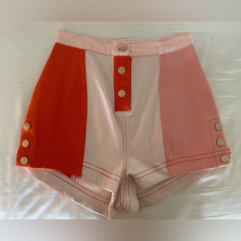 Alice McCall high waisted shorts, patchwork denim type material